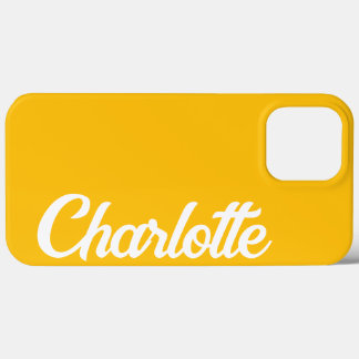 Personalized Classic Elegant Monogram Yellow iPhone 13 Pro Max Case