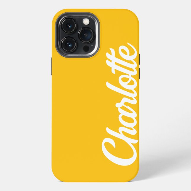 Personalized Classic Elegant Monogram Yellow iPhone Case (Back)