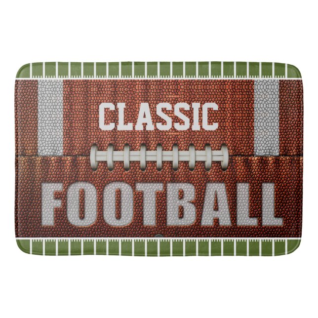 Personalized Classic Football Bath Mat (Front)