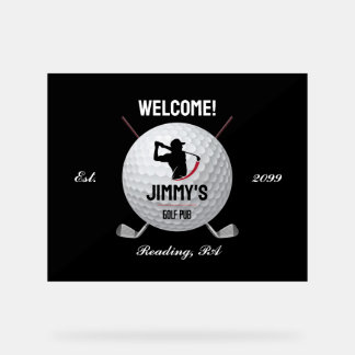 Personalized Classic Golf Bar Acrylic Sign