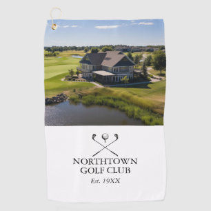 Personalized Classic Golf Club Name And Photo Golf Towel
