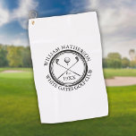 Personalized Classic Golf Club Name Golf Towel<br><div class="desc">Featuring a classic crossed golf clubs and golf ball design these golf towels are ideal for all golf clubs and golf club members. Personalize with the name of the club member,  golf club name and the year the golf club was established. Designed by Thisisnotme©</div>