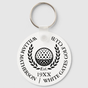Personalized Classic Golf Club Name Keychain
