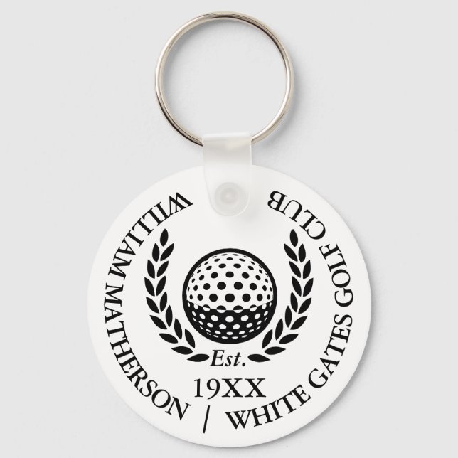 Personalized Classic Golf Club Name Keychain (Front)