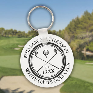 Personalized Classic Golf Club Name Keychain