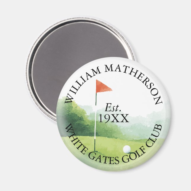 Personalized Classic Golf Club Name Magnet (Front/Back)