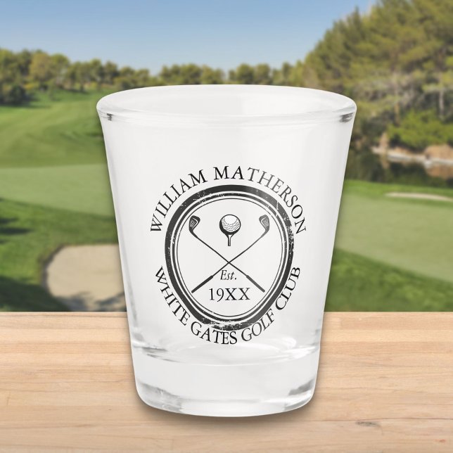 Personalized Classic Golf Club Name Shot Glass (Personalized Classic Golf Club Name Shot Glass)