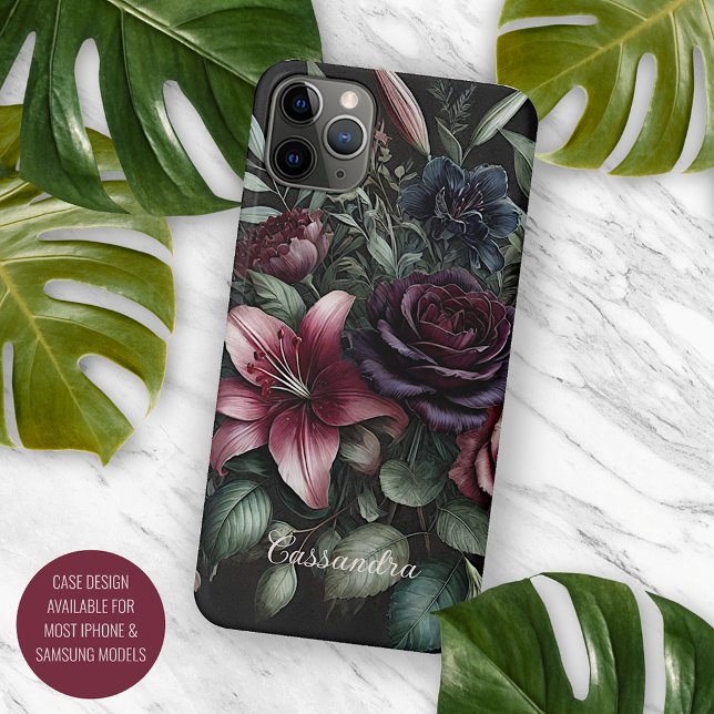 Personalized Classic Gothic Rose Floral Victorian Case-Mate iPhone Case (Creator Uploaded)