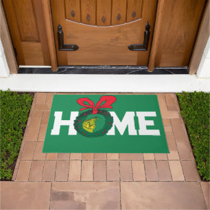 Personalized Classic Grinch   Christmas Wreath Doormat
