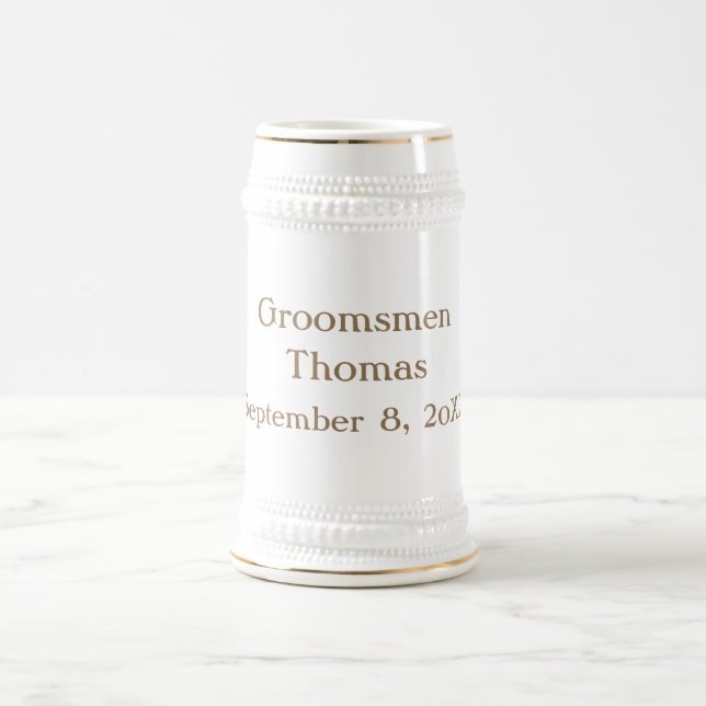 Personalized Classic Groomsman Beer Stein (Center)