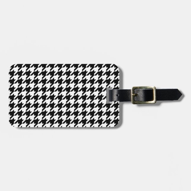 Personalized Classic houndstooth pattern Dogstooth Luggage Tag (Front Horizontal)