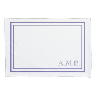 Personalized Classic Lavender Monogram Standard Pillowcase