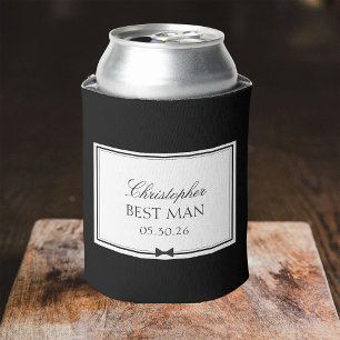 Personalized Classic Masculine Bowtie Best Man Can Cooler
