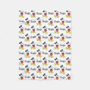Personalized Classic Mickey Mouse Pattern Fleece Blanket