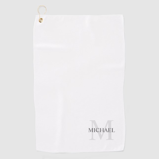 Personalized Classic Monogram and Name Golf Towel (Front)
