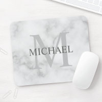 Personalized Classic Monogram and Name Marble Look