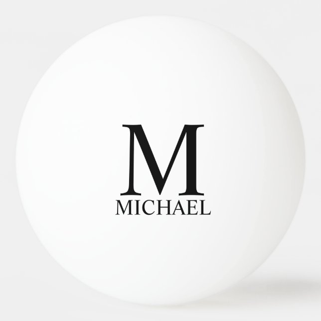 Personalized Classic Monogram and Name Ping Pong B Ball (Front)