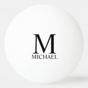 Personalized Classic Monogram and Name Ping Pong B Ping Pong Ball