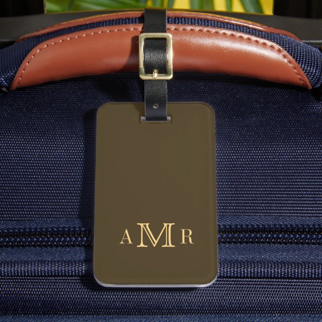 Personalized Classic Monogram Brown Luggage Tag (Front Insitu 2)