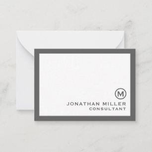 Personalized Classic Monogram Grey Card