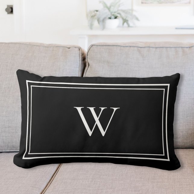 Personalized Classic Monogram Initial Name Lumbar Pillow (Creator Uploaded)