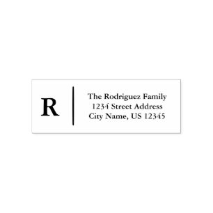 Personalized Classic Monogram Return Address    Self-inking Stamp