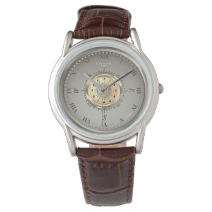 Personalized Classic Nautical Two-Tone Leather Watch