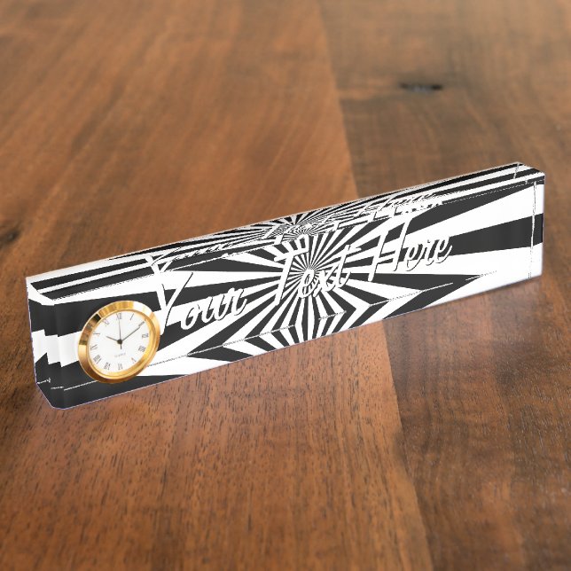 Personalized Classic Optical Burst Spinning Wheel Nameplate (Side)