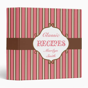 Personalized Classic Pink Recipe Binder