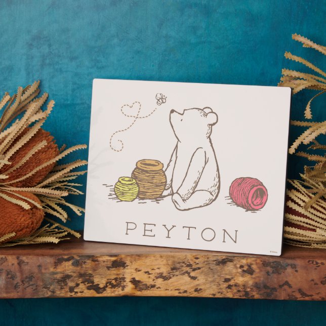 Personalized Classic Pooh and Honey Pots  Plaque (Side)