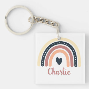 PERSONALIZED CLASSIC RAINBOW BOHO CHRISTIAN QUOTE KEYCHAIN