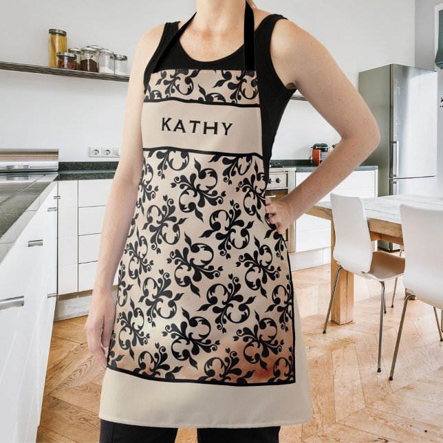 Personalized Classic Rococo Pattern Name Apron (Creator Uploaded)