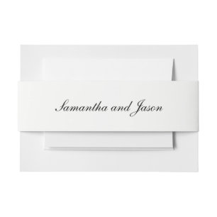 Personalized Classic Wedding Script Invitation Belly Band