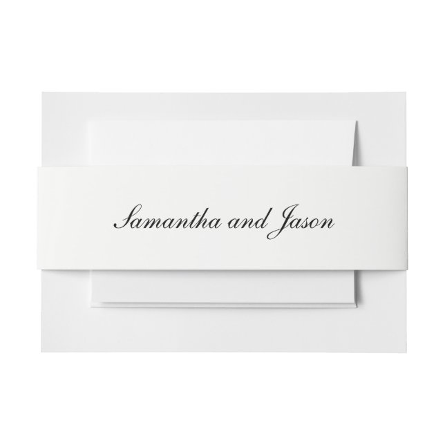 Personalized Classic Wedding Script Invitation Belly Band (Front Example)