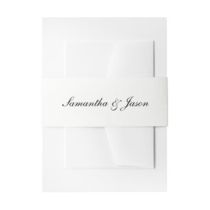 Personalized Classic Wedding Script Invitation Belly Band
