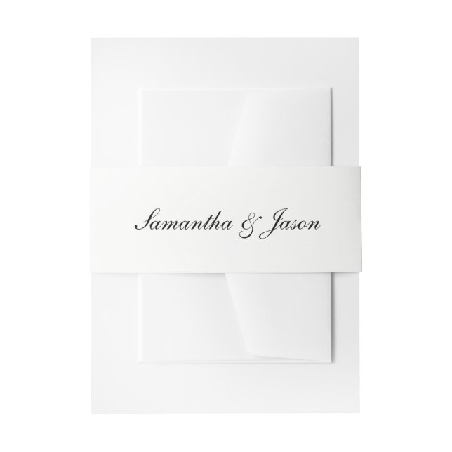 Personalized Classic Wedding Script Invitation Belly Band (Front Example)