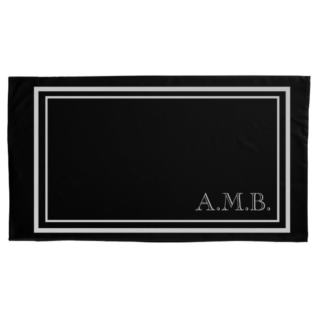 Personalized Classic White Monogram King Size Pillowcase (Front)