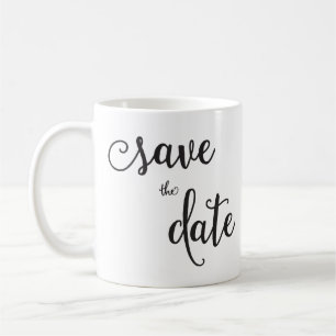 Personalized Classic White Save The Date Mug