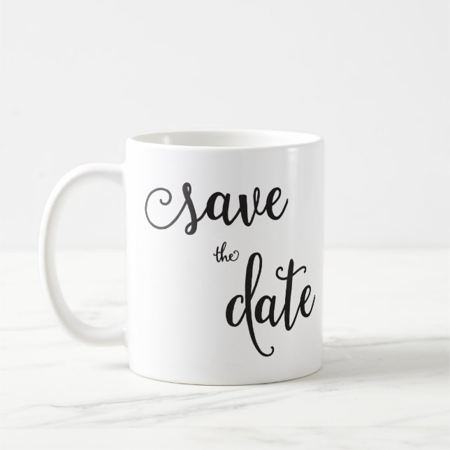 Personalized Classic White Save The Date Mug (Left)