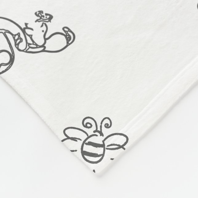 Personalized Classic Winnie Bear Baby Name Blanket (Corner)