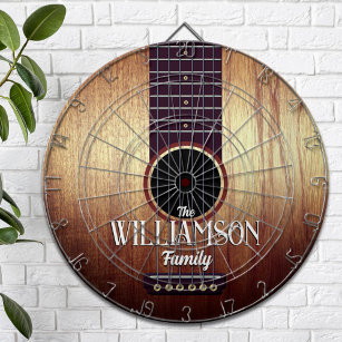 Personalized Classic Wooden Acoustic Guitar Dartboard