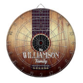 Personalized Classic Wooden Acoustic Guitar Dartboard (Front)
