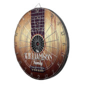 Personalized Classic Wooden Acoustic Guitar Dartboard (Front Right)