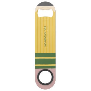 Personalized Classic Yellow School Pencil Bar Key