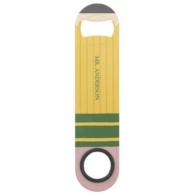 Personalized Classic Yellow School Pencil Bar Key (Front)
