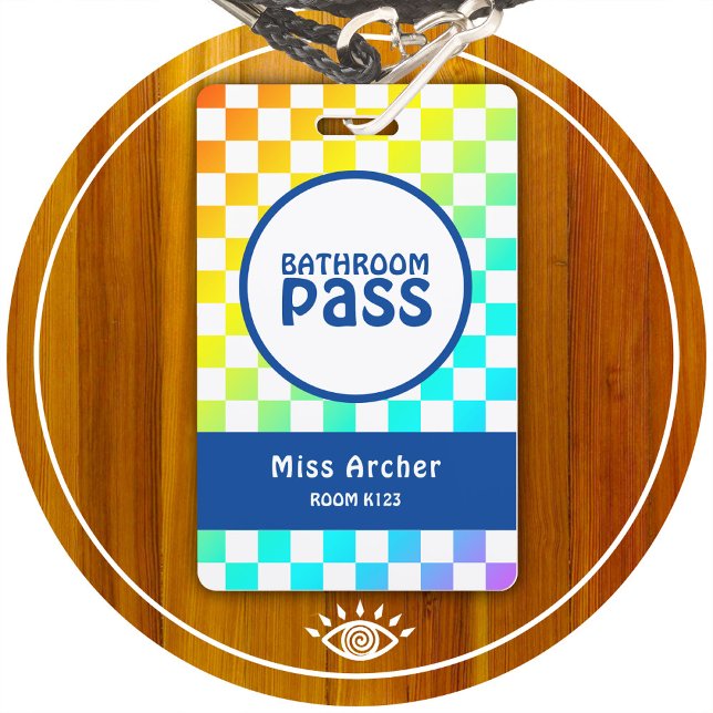 Personalized Classroom Bathroom Pass Teachers Card Badge (Creator Uploaded)
