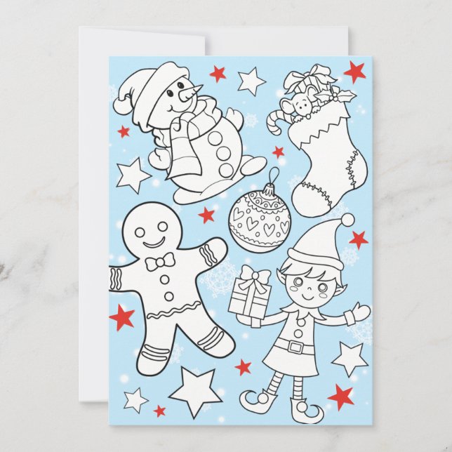 Personalized Classroom COLOR IT Reading Log Holiday Card (Front)