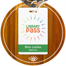 Personalized Classroom Library Hall Pass