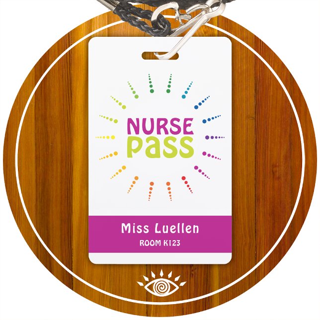 Personalized Classroom Nurse Hall Pass Badge (Creator Uploaded)