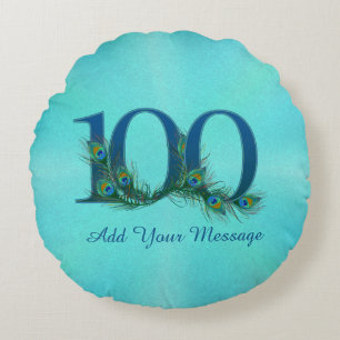 Personalized classy 100 birthday century mug round pillow